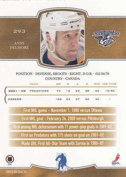 2002-03 Be a Player First Edition #293 Andy Delmore Back