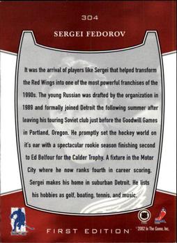 2002-03 Be a Player First Edition #304 Sergei Fedorov Back