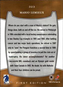 2002-03 Be a Player First Edition #323 Mario Lemieux Back