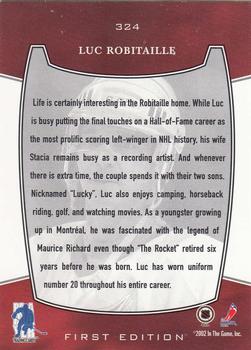 2002-03 Be a Player First Edition #324 Luc Robitaille Back