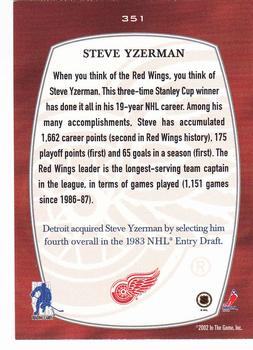 2002-03 Be a Player First Edition #351 Steve Yzerman Back