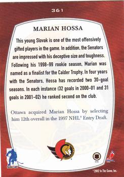 2002-03 Be a Player First Edition #361 Marian Hossa Back