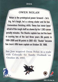 2002-03 Be a Player First Edition #366 Owen Nolan Back