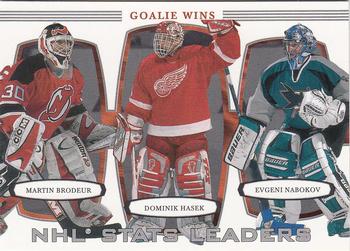 2002-03 Be a Player First Edition #380 Dominik Hasek / Martin Brodeur / Evgeni Nabokov Front