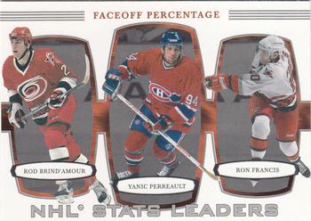 2002-03 Be a Player First Edition #386 Yanic Perreault / Rod Brind'Amour / Ron Francis Front