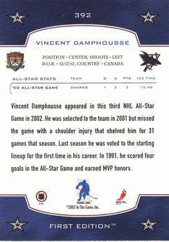 2002-03 Be a Player First Edition #392 Vincent Damphousse Back