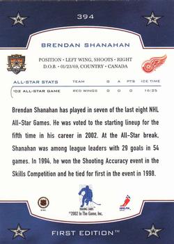 2002-03 Be a Player First Edition #394 Brendan Shanahan Back