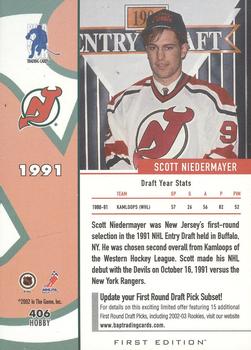 2002-03 Be a Player First Edition #406 Scott Niedermayer Back