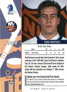 2002-03 Be a Player First Edition #411 Todd Bertuzzi Back