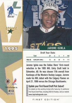 2002-03 Be a Player First Edition #413 Jarome Iginla Back