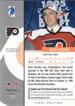 2002-03 Be a Player First Edition #415 Brian Boucher Back
