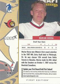 2002-03 Be a Player First Edition #418 Marian Hossa Back