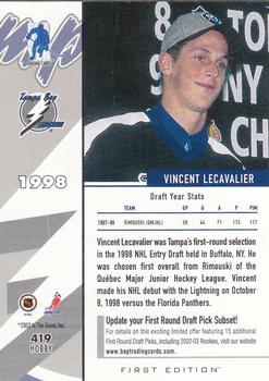 2002-03 Be a Player First Edition #419 Vincent Lecavalier Back