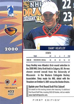 2002-03 Be a Player First Edition #422 Dany Heatley Back