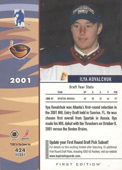 2002-03 Be a Player First Edition #424 Ilya Kovalchuk Back