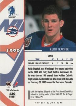 2002-03 Be a Player First Edition #430 Keith Tkachuk Back