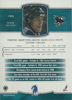 2002-03 Be a Player First Edition #135 Teemu Selanne Back