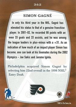 2002-03 Be a Player First Edition #362 Simon Gagne Back