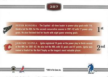 2002-03 Be a Player First Edition #387 Peter Bondra / Jarome Iginla Back