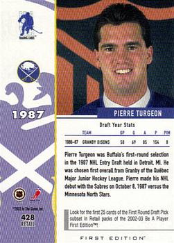 2002-03 Be a Player First Edition #428 Pierre Turgeon Back