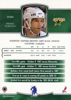 2002-03 Be a Player First Edition #058 Pierre Turgeon Back