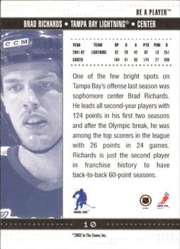 2002-03 Be a Player Memorabilia #10 Brad Richards Back