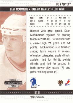 2002-03 Be a Player Memorabilia #53 Dean McAmmond Back