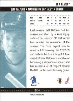 2002-03 Be a Player Memorabilia #64 Jeff Halpern Back
