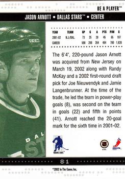 2002-03 Be a Player Memorabilia #81 Jason Arnott Back
