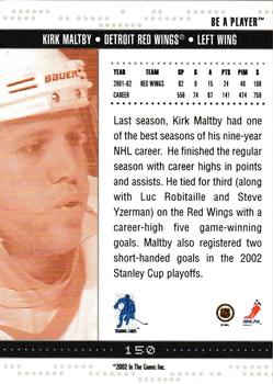2002-03 Be a Player Memorabilia #150 Kirk Maltby Back