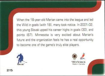 2002-03 Be a Player Memorabilia #215 Marian Gaborik Back