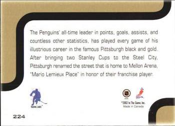 2002-03 Be a Player Memorabilia #224 Mario Lemieux Back