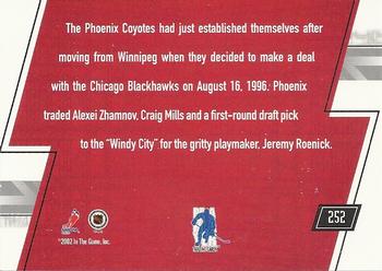 2002-03 Be a Player Memorabilia #252 Jeremy Roenick / Alexei Zhamnov Back