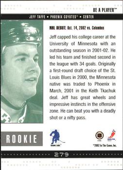 2002-03 Be a Player Memorabilia #279 Jeff Taffe Back