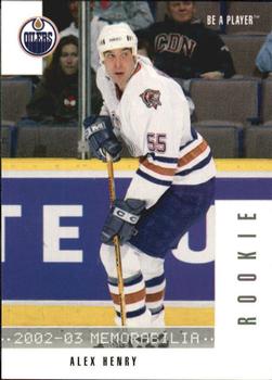 2002-03 Be a Player Memorabilia #285 Alex Henry Front