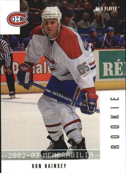 2002-03 Be a Player Memorabilia #292 Ron Hainsey Front