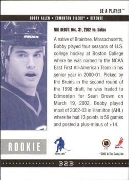 2002-03 Be a Player Memorabilia #323 Bobby Allen Back