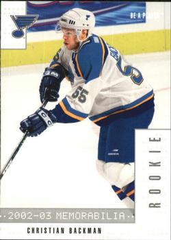 2002-03 Be a Player Memorabilia #331 Christian Backman Front