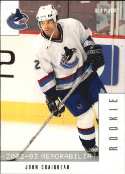 2002-03 Be a Player Memorabilia #332 John Craighead Front