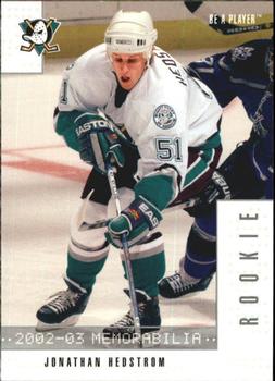 2002-03 Be a Player Memorabilia #339 Jonathan Hedstrom Front