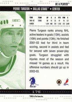 2002-03 Be a Player Memorabilia #175 Pierre Turgeon Back