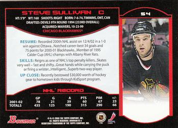 2002-03 Bowman YoungStars #54 Steve Sullivan Back
