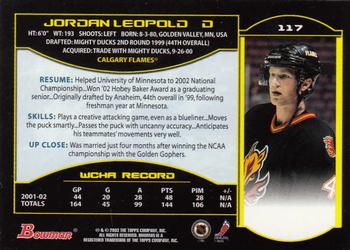 2002-03 Bowman YoungStars #117 Jordan Leopold Back