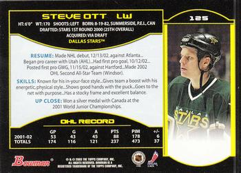2002-03 Bowman YoungStars #125 Steve Ott Back