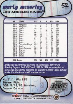 2002-03 Fleer Throwbacks #52 Marty McSorley Back