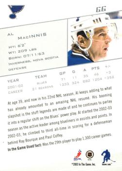 2002-03 In The Game Used #66 Al MacInnis Back