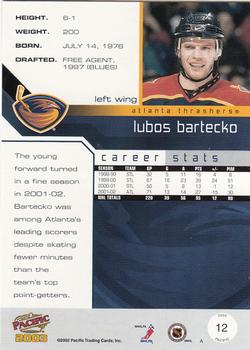 2002-03 Pacific #12 Lubos Bartecko Back
