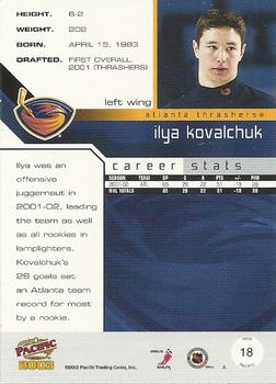 2002-03 Pacific #18 Ilya Kovalchuk Back
