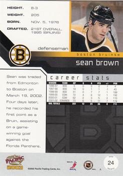 2002-03 Pacific #24 Sean Brown Back