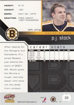 2002-03 Pacific #33 P.J. Stock Back